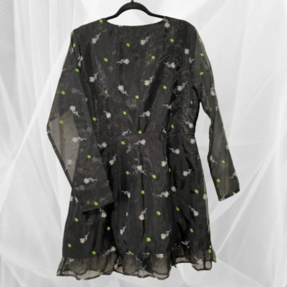 NWT ASOS DESIGN organza mini dress with all over embroidery - Picture 3 of 8